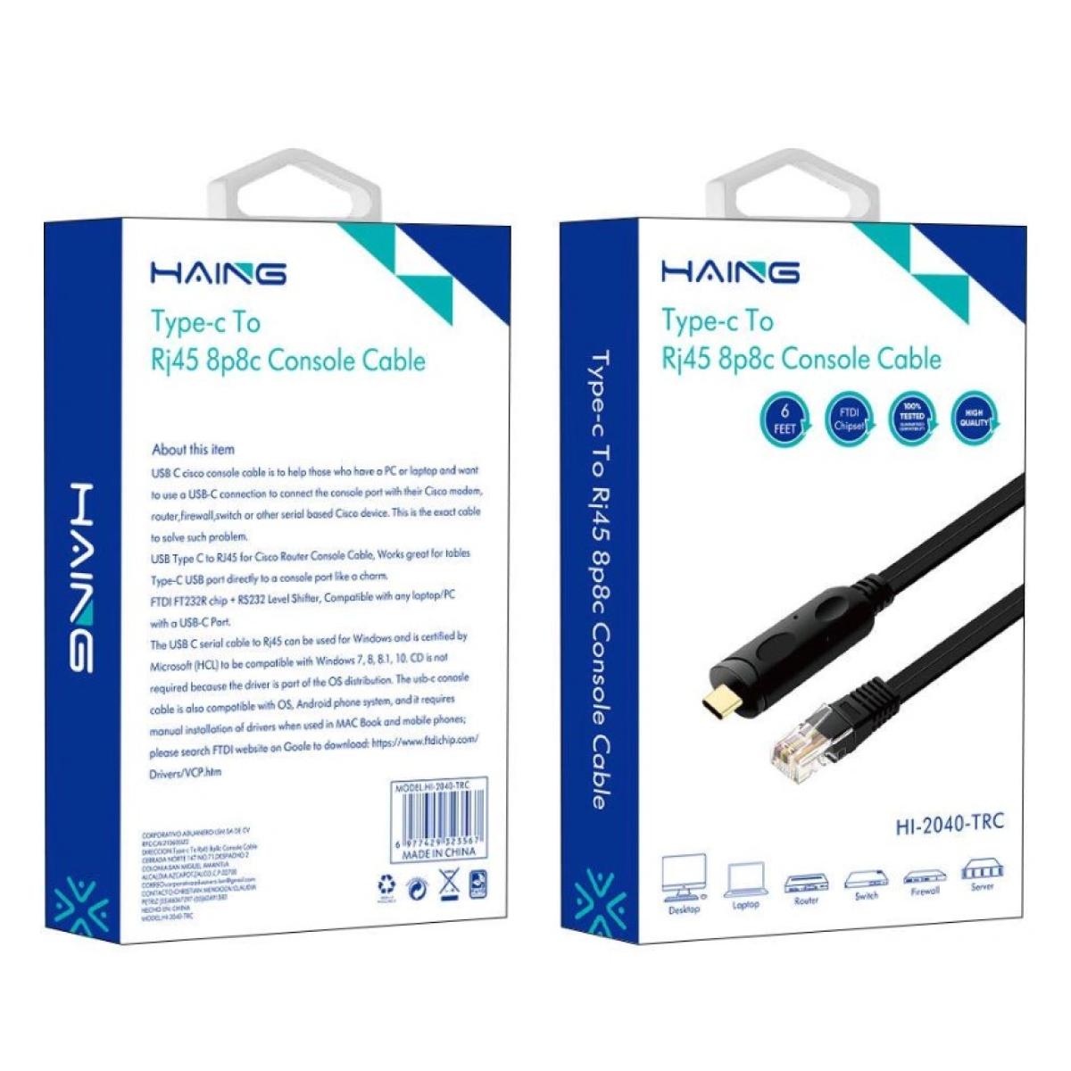 HAING HI-2040-TRC Type-C To Rj45 8p8c Console Cable 1.8M