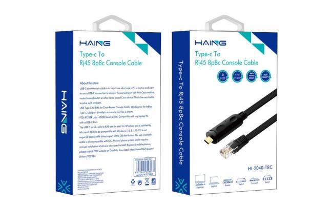 Haing Hi 2040 Trc Type C To Rj45 8p8c Console Cable 1.8m