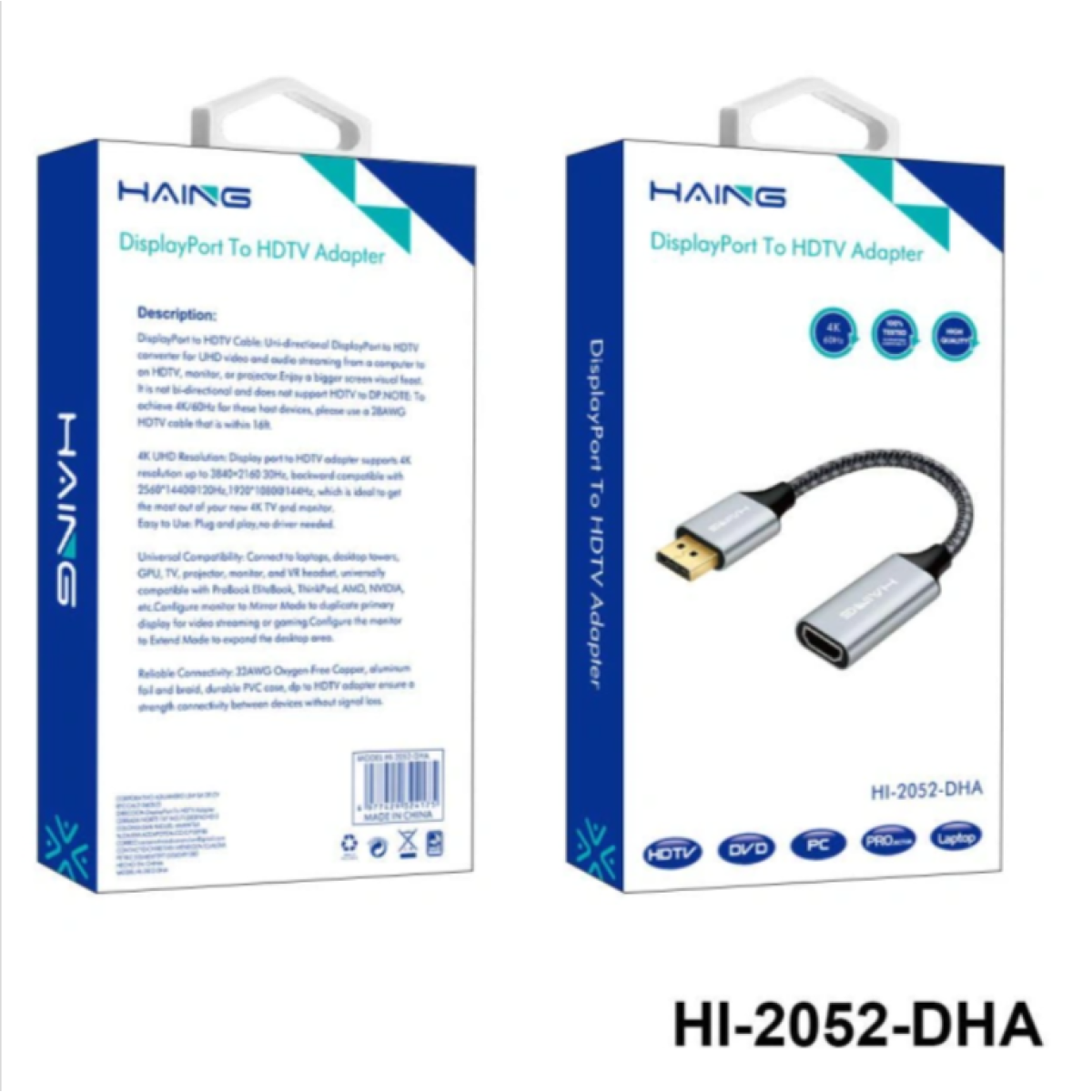 HAING HI-2052-DHA DisplayPort To HDMI Adapter