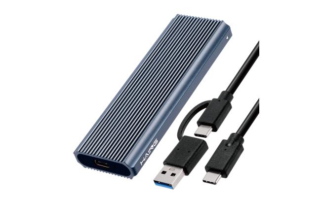 Haing Hi 2816 M2 Aluminum M.2 Dyal Protocol SSD Enclosure, solid state drive