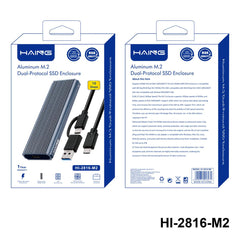 HAING HI-2816-M2 Aluminum M.2 Dyal-Protocol SSD Enclosure