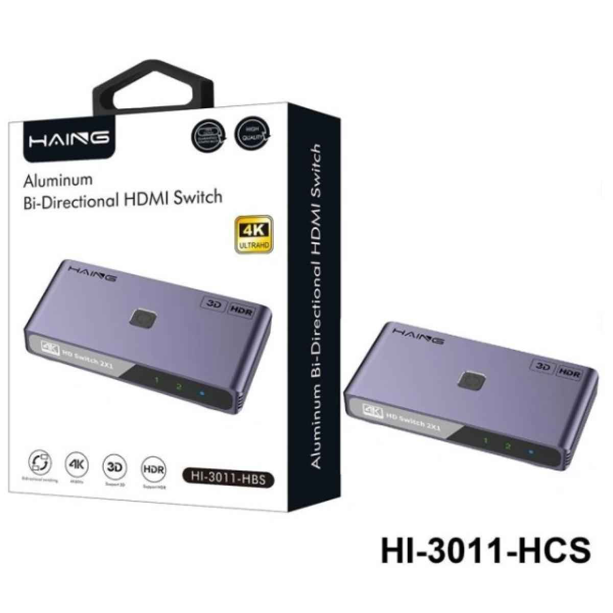HAING HI - 3011 - HBS Aluminum Bi - Directional HDMI Switch, network switch
