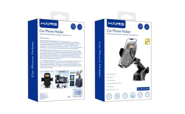 Haing Hi 3015 Cph 4 In 1 Car Phone Holder Multi Function Phone Stand For Dashboard/windshield/vent