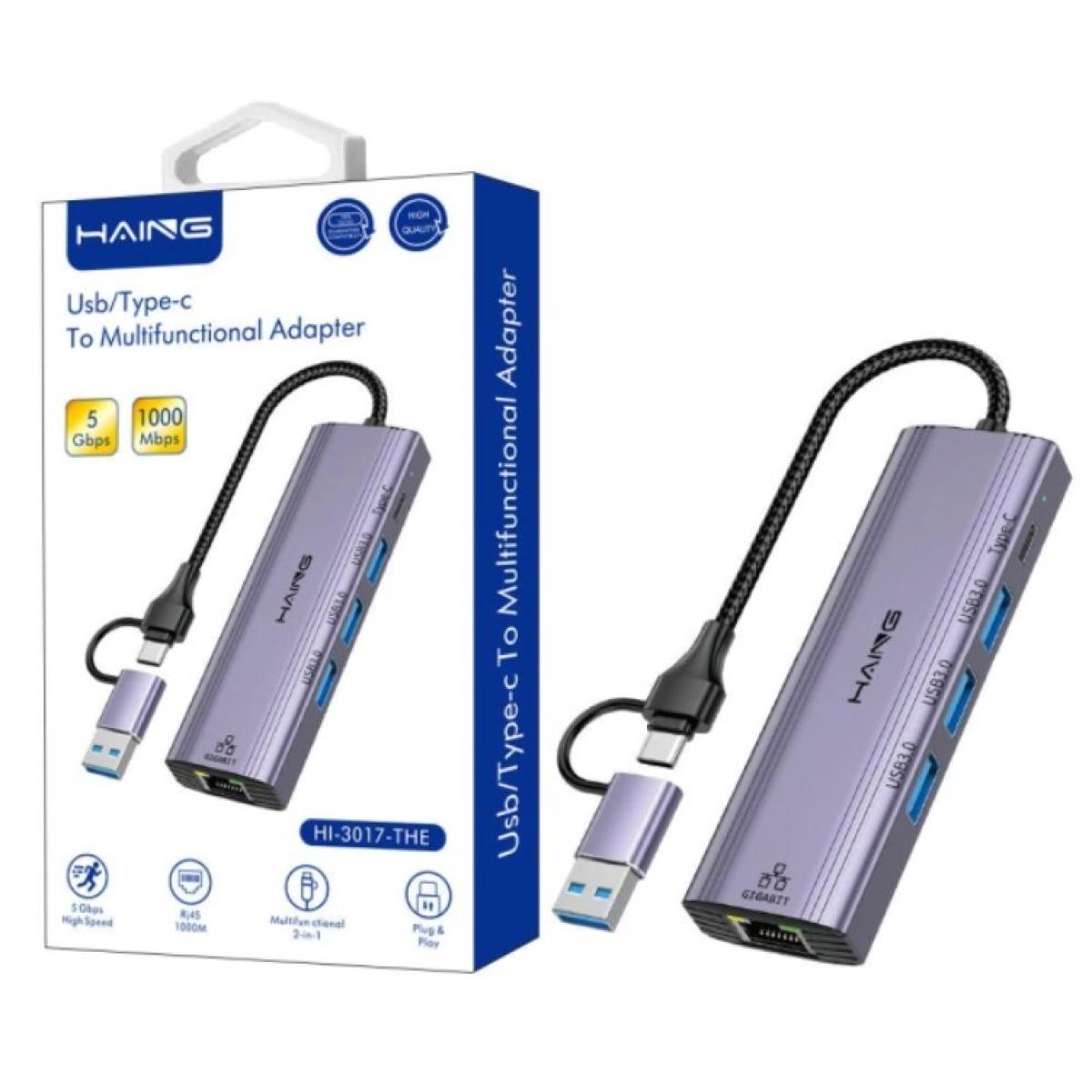 Haing Usb/Type C To Multifunvtional Adapter HI-3017-THE
