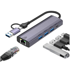 HAING HI-3017-THE 5 in 1 Usb/Type C To Multifunctional Adapter