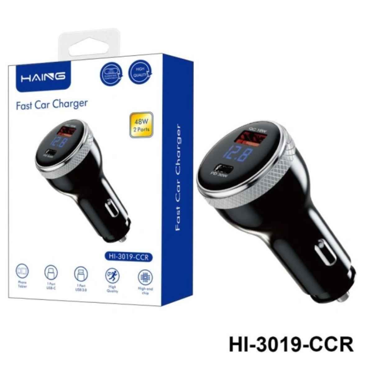 HAING HI-3019-CCR Fast Car Charger 2 Ports 48W HAING HI-3019-CCR Fast Car Charger 2 Ports 48W