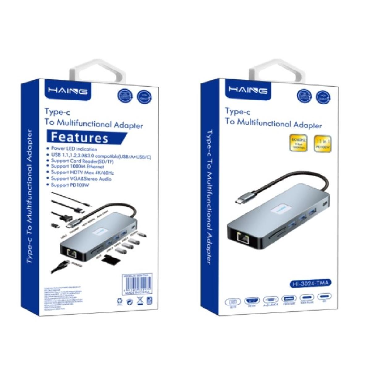 Haing Type-c To Multifunctional Adapter 11 in 1HI-3024- TMA