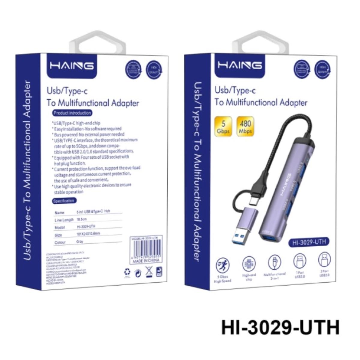 HAING HI-3029-UTH USB Type-c To Multifunctional Adapter