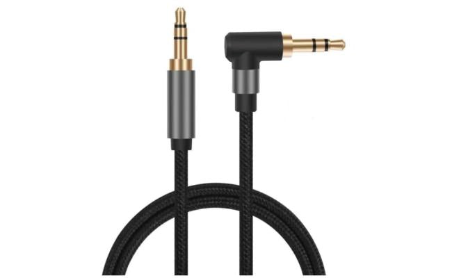 Haing Hi AU15 3.5mm 90 Degree Audio Cable Braided 1.5 meter, cables