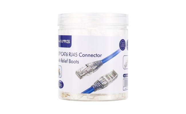 Haing Hi Cat6 Urb Utp Cat6 Rj45 Connector With Relief Boots 50 P