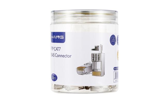 Haing Hi CAT7 Frc Ftp CAT7 RJ45 Connector 50 Pack, networking