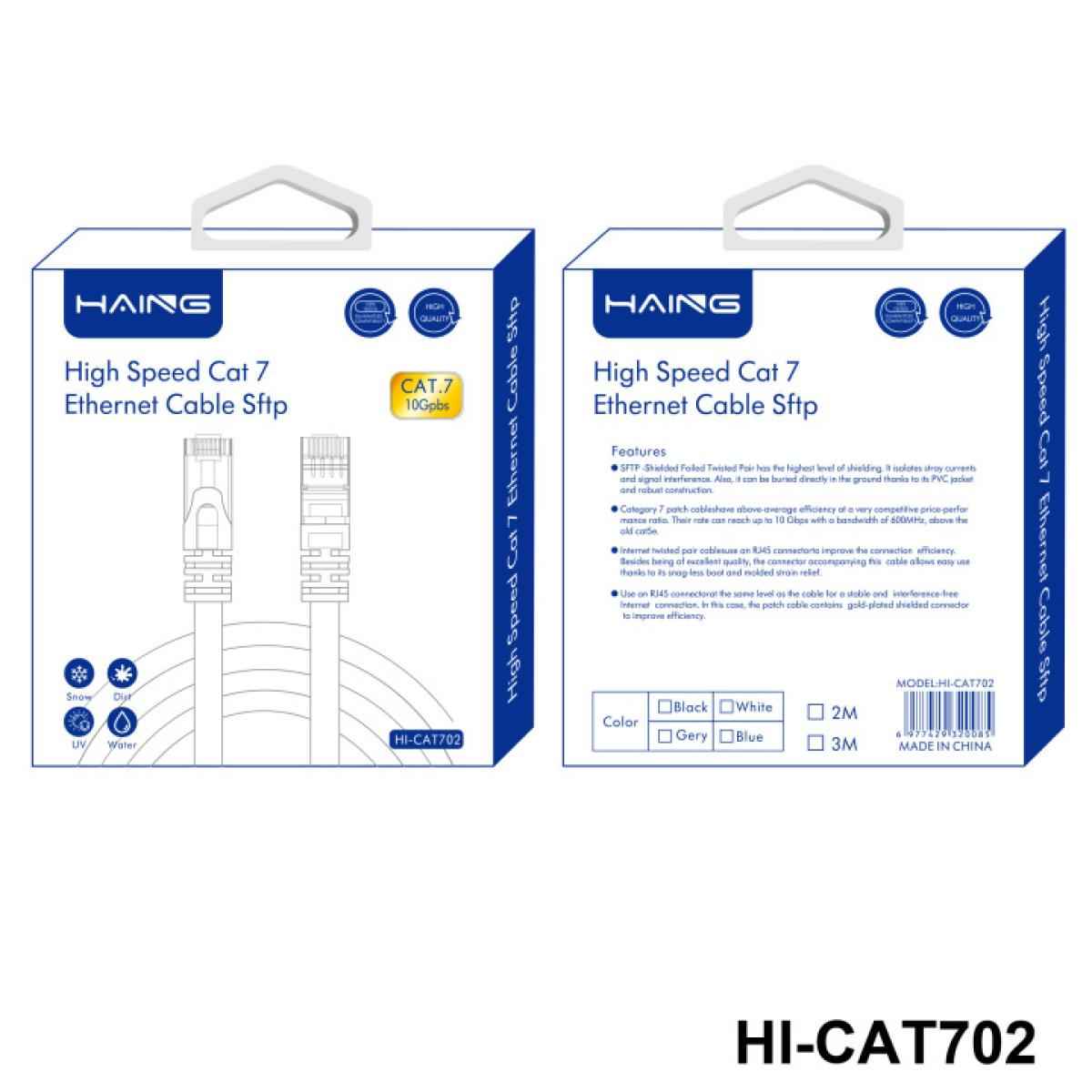 HAING HI - CAT702 - 3 meter 10 Gbps High Speed SFTP CAT7 Ethernet Cable 3 meter with cables