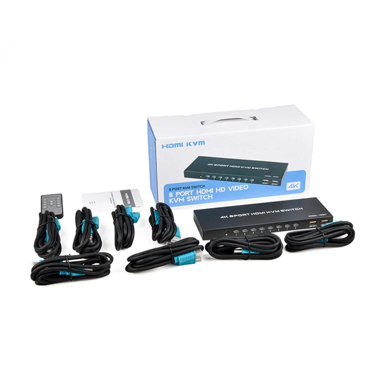 HK801A 4K 8 Port HDMI KVM Switch