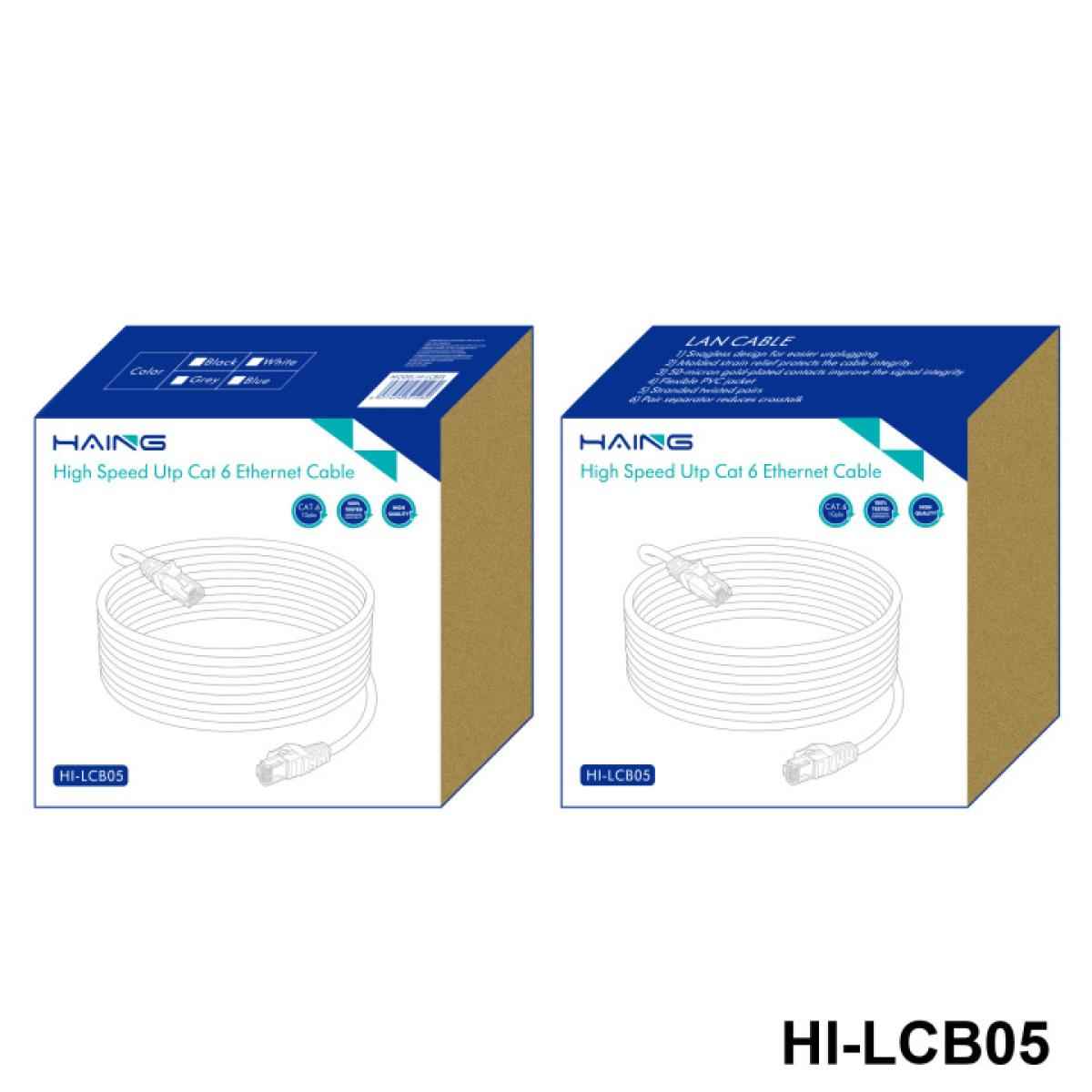 HAING HI-LCB05-20M Cat6 26 AWG 10/100/1000 1 Gbps Ethernet Cable 20M