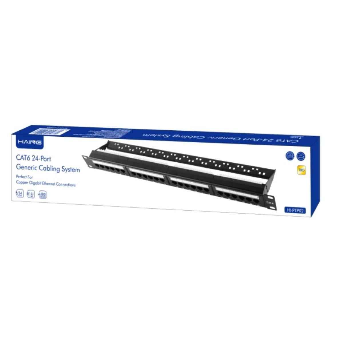 HAING HI-PTP02 CAT6 24 Port Loaded Punch Down Patch Panel