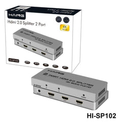 HAING HI-SP102 4Kx2K HDMI Splitter 1x2 1 in 2 out 4K with UHD Splitter 2.0V W 12V 1A Power Adapter