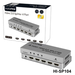 HAING HI-SP104 4Kx2K HDMI Splitter 1x4 1 in 4 out 4K with UHD Splitter 2.0V W 12V 1A Power Adapter