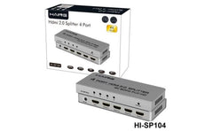 Haing Hi Sp104 4kx2k Hdmi Splitter 1x4 1 In 4 Out 4k With Uhd Splitter 2.0v W 12v 1a Power Adapter