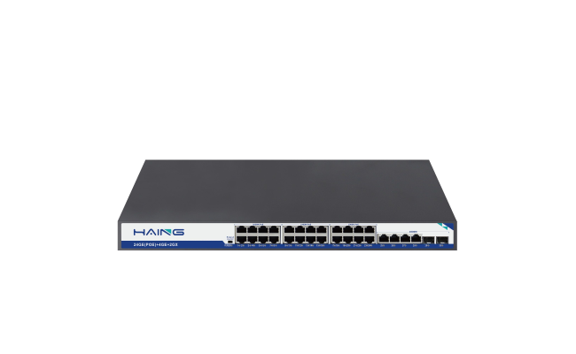 Haing Hi SW2406K 10/100/1000 Gigabit 24 Port Smart PoE Switch with 2 Port SFP with network switch