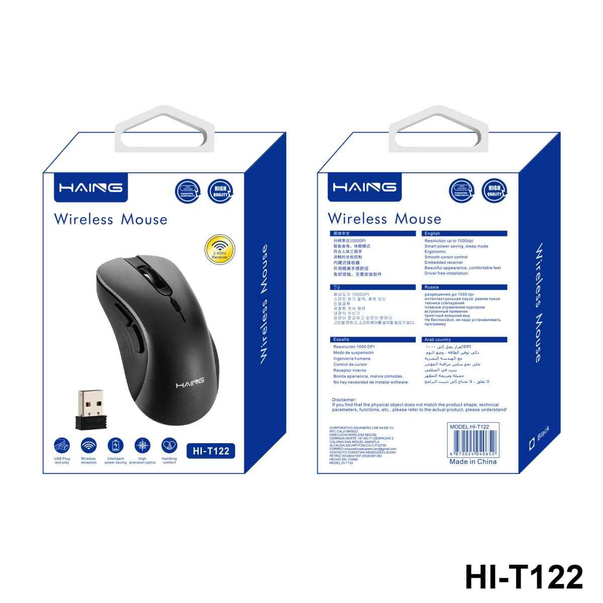 HAING HI-T122 2.4G Wireless Mouse with Type-C Connector HAING HI-T122 2.4G Wireless Mouse with Type-C Connector