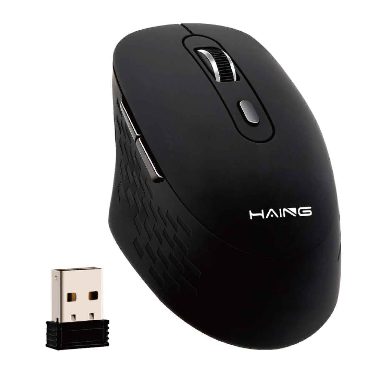 HAING HI-T18 Optical USB Computer 2.4G Wireless Mouse With Type-c Adapter