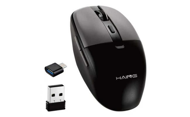 Haing Hi T25 Wireless Mouse with Type C Adapter