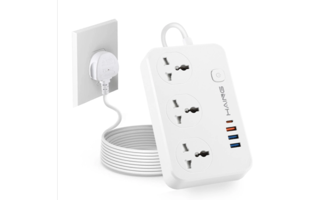 Haing Hi Uk304u 20w Fast Charger Power Strip Uk Socket 2m
