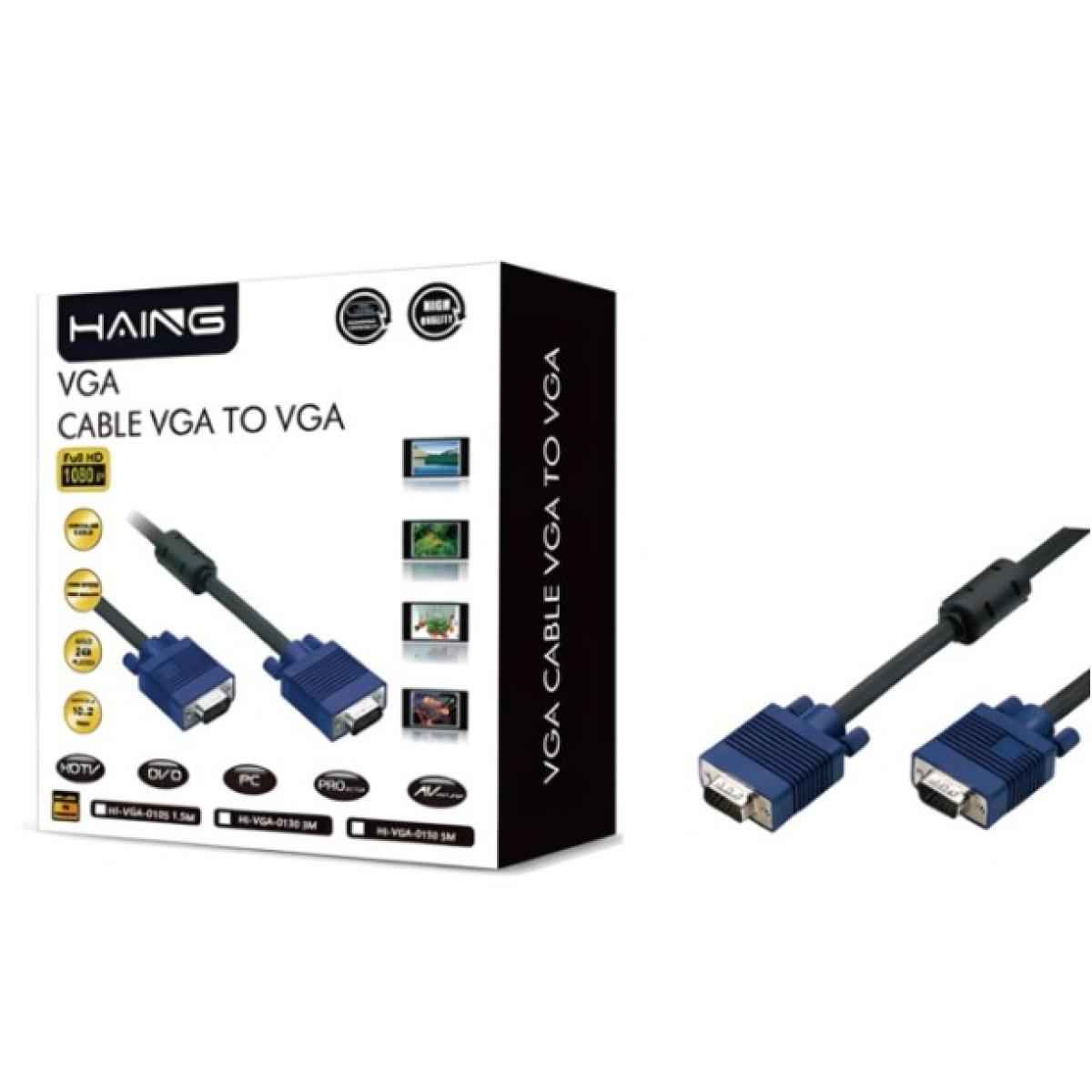 HAING HD15 1080P 15 Pin VGA Male to 15 Pin VGA Male Cable -15M HAING HD15 1080P 15 Pin VGA Male to 15 Pin VGA Male Cable -15M