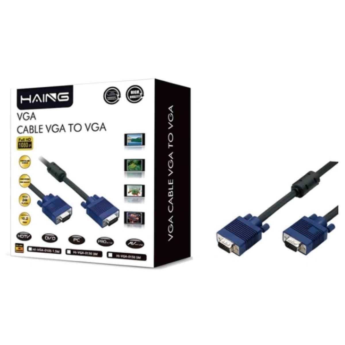 HAING HD15 1080P 15 Pin VGA Male to 15 Pin VGA Male Cable -20M HAING HD15 1080P 15 Pin VGA Male to 15 Pin VGA Male Cable -20M