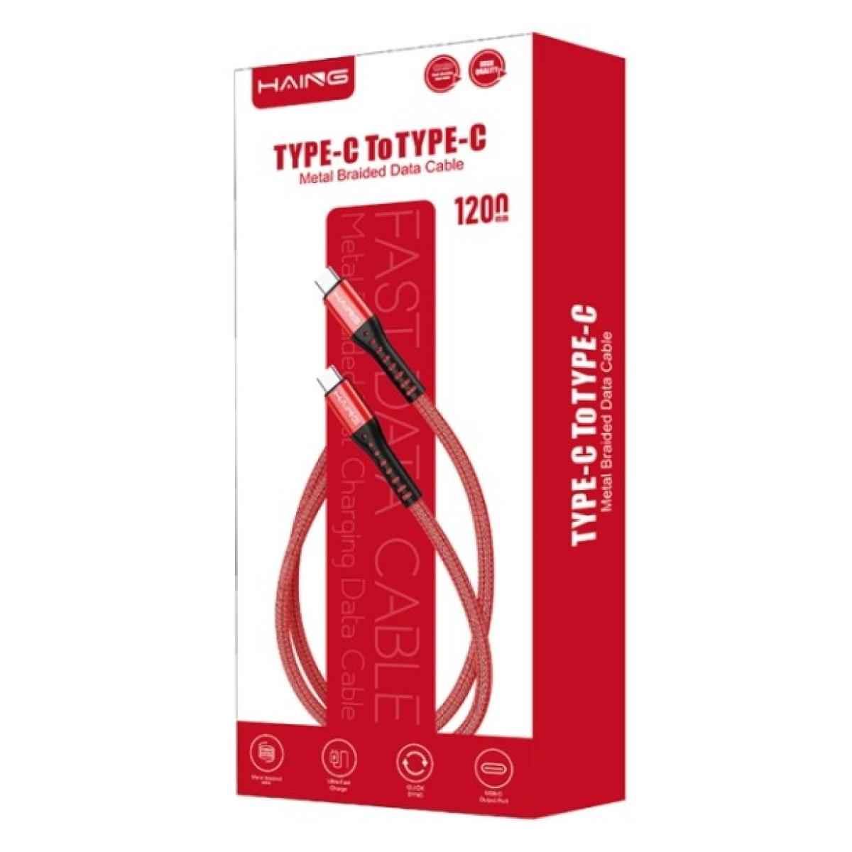 HAING HI042CC Type - C to Type - C 20W Metal Braided Data Cable 1.2 meter with cables