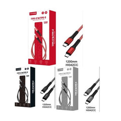 HAING HI042CC Type - C to Type - C 20W Metal Braided Data Cable 1.2 meter with cables