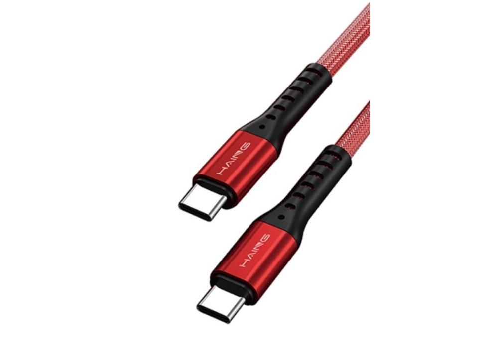 HAING HI042CC Type-C to Type-C 20W Metal Braided Data Cable 3M