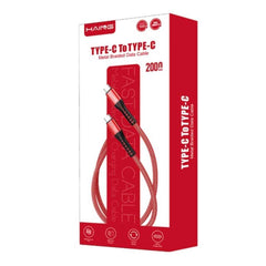 HAING HI042CC Type - C to Type - C 20W Metal Braided Data Cable 2 meter with cables