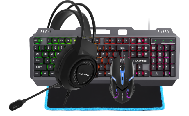 Haing Hi402 Kmm 4 In 1 Wired Gaming Kit Combo