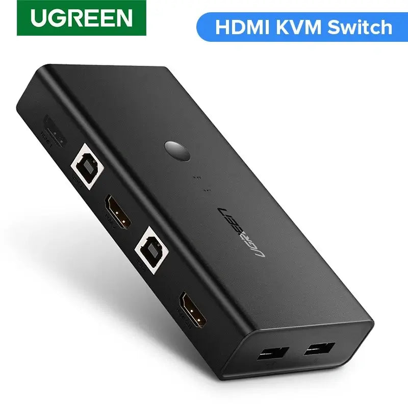 Ugreen 50744 HDMI & USB Kvm Switch 2 In 1 Out Box 4k 60hz Ultra HD with network switch