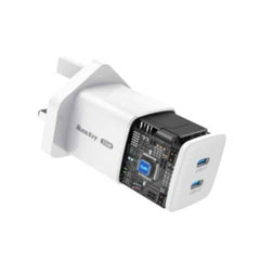 Huntkey G35 Pro 35W 2 Port Type-C PD Wall Charger MK plug -White