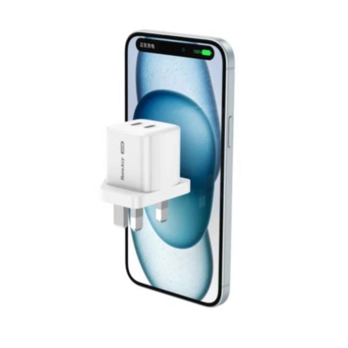 Huntkey G35 Pro 35W 2 Port Type-C PD Wall Charger MK plug -White