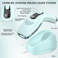 DEESS IPL Hair Removal Device Unisex: for both men and women, 0.9s/flash with smart automatic - GP590