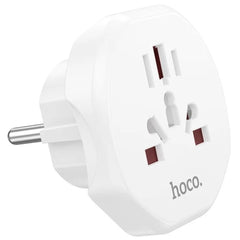 HOCO AC6 Universal Conversion Plug Travel Adaptor Multifunctional All-in-one Charging Adapter EU Plug US UK EU AUS Wall Charger Portable Power Socket For Smartphones Universal - White