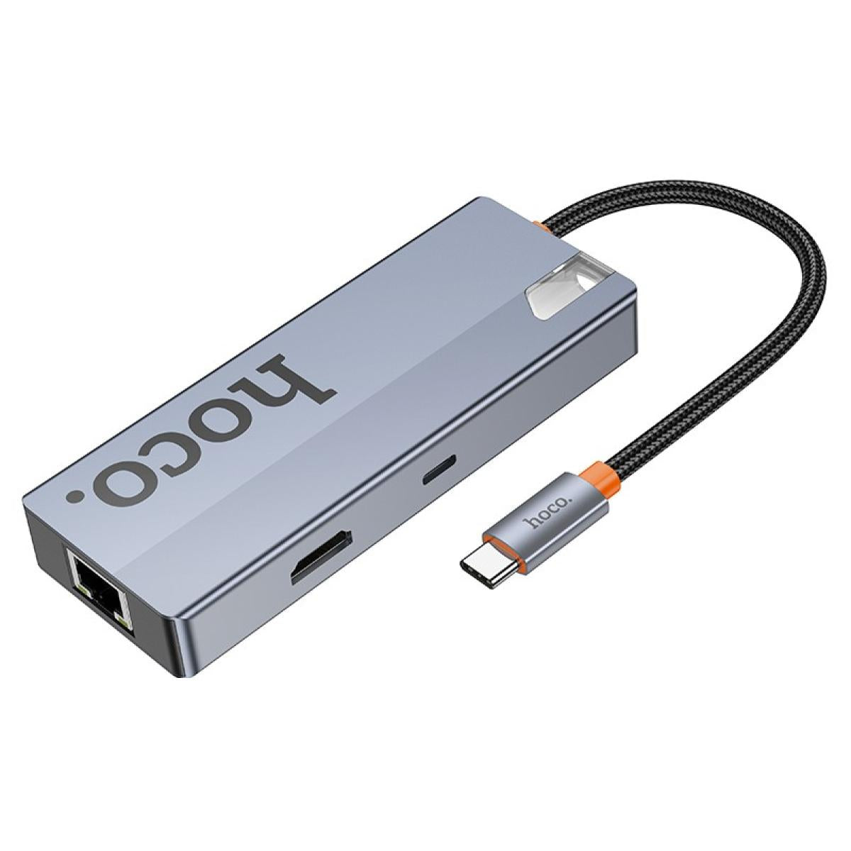 Hoco Hb51 6 In 1 Multi Funion Converter(hdtv+rj45+pd+usb3.0*3) Gray Hoco Hb51 6 In 1 Multi Funion Converter(hdtv+rj45+pd+usb3.0*3) Gray