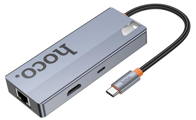 Hoco Hb51 6 In 1 Multi Funion Converter(hdtv+rj45+pd+usb3.0*3) Gray Hoco Hb51 6 In 1 Multi Funion Converter(hdtv+rj45+pd+usb3.0*3) Gray