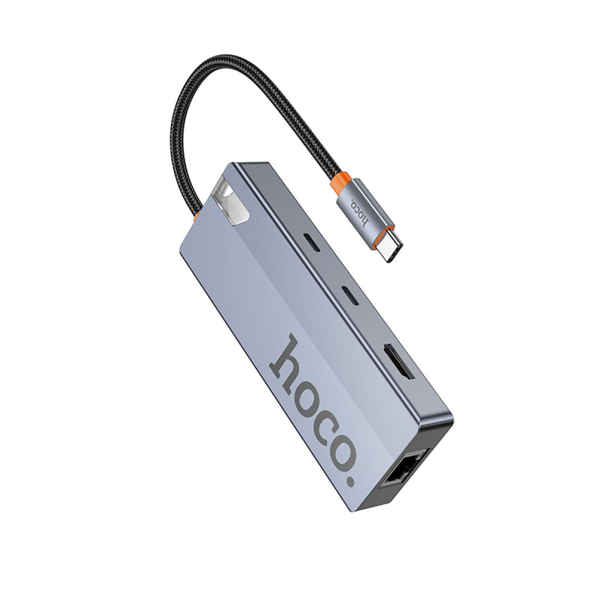 HOCO HB52 8 in 1 HUB Multi-function Converter HDMI RJ45 SD/TF PD 100W Type-C 3.0 USB 3.0 - Gray HOCO HB52 8 in 1 HUB Multi-function Converter HDMI RJ45 SD/TF PD 100W Type-C 3.0 USB 3.0 - Gray