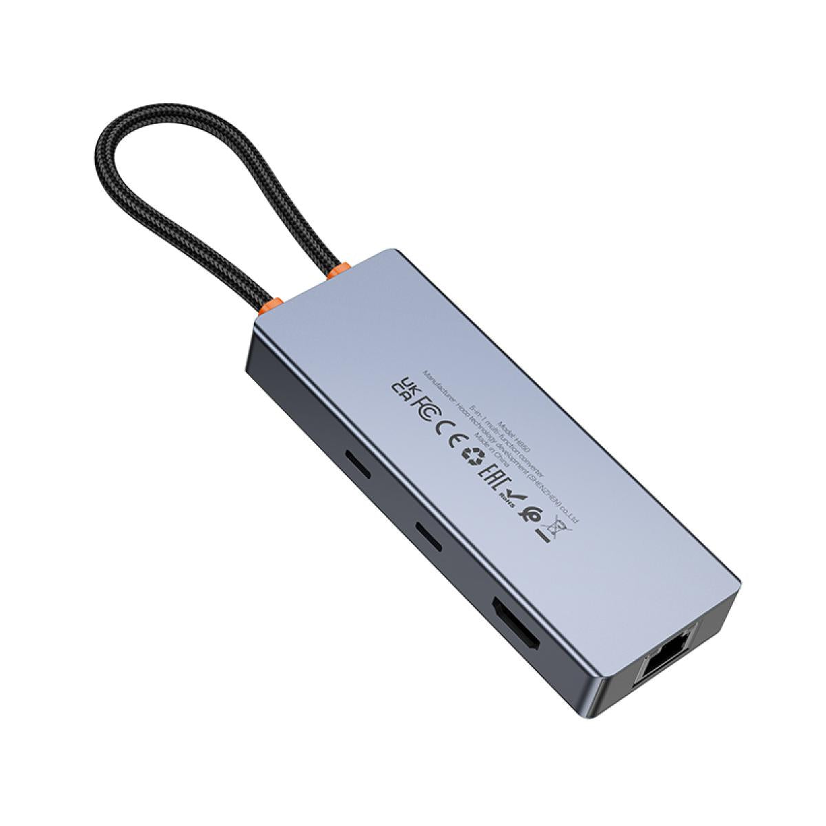 HOCO HB52 8 in 1 HUB Multi-function Converter HDMI RJ45 SD/TF PD 100W Type-C 3.0 USB 3.0 - Gray HOCO HB52 8 in 1 HUB Multi-function Converter HDMI RJ45 SD/TF PD 100W Type-C 3.0 USB 3.0 - Gray