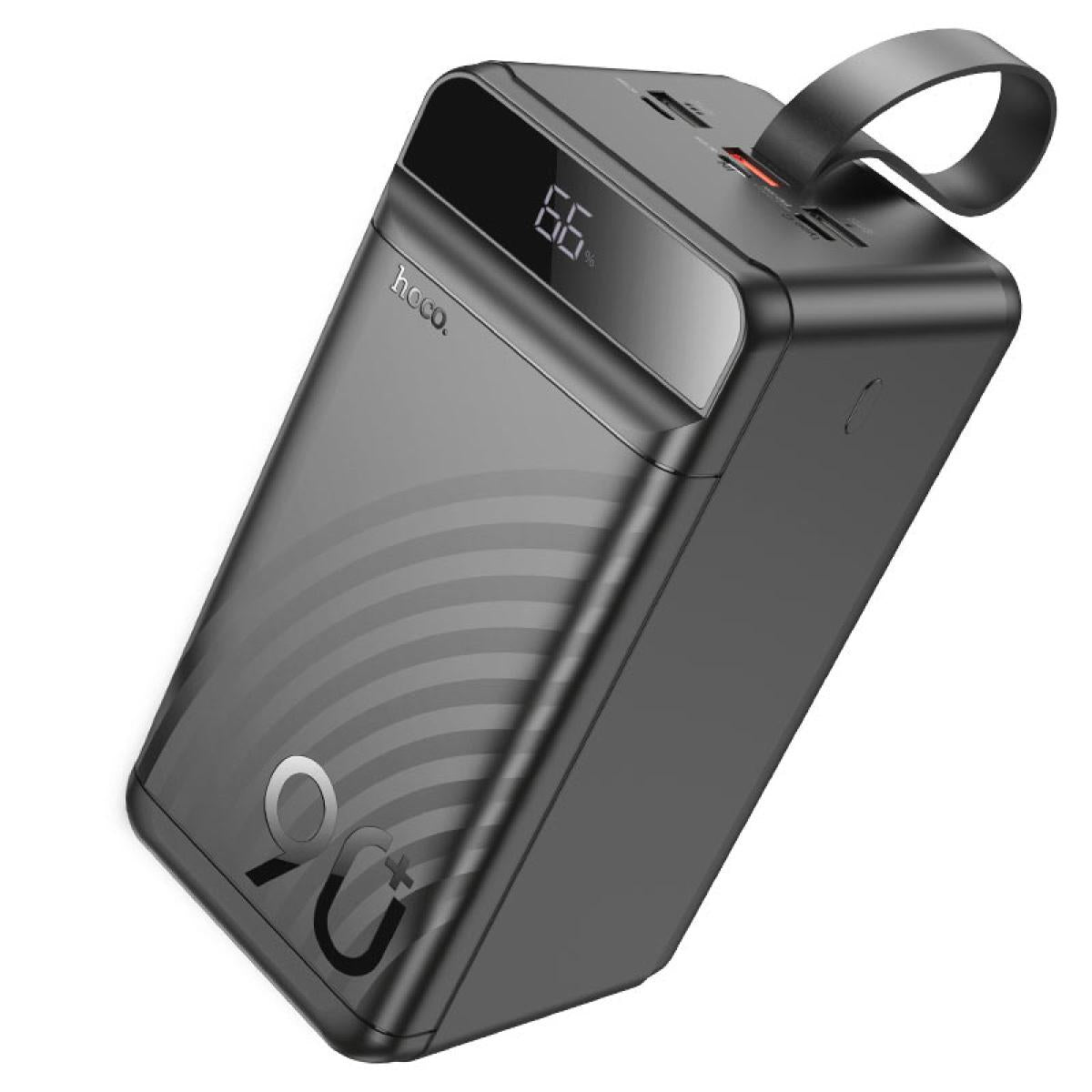 Hoco J123d Mobile Power Bank With 90,000mah Capacity 22.5w+pd20w, 3 × Usb A And Type C Outputs, Led Digital Display Of Power Level. Green Indicator Of Pd / Qc Fast Charging. Fully Compatible Black