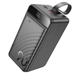 Hoco J123d Mobile Power Bank With 90,000mah Capacity 22.5w+pd20w, 3 × Usb A And Type C Outputs, Led Digital Display Of Power Level. Green Indicator Of Pd / Qc Fast Charging. Fully Compatible Black
