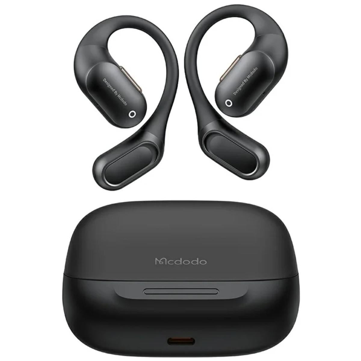 Mcdodo Hp 007 Open Ear True Wireless Earbuds With Led Display Bt Headphones Ipx4 Water Resistant, Up To 24 Hours Play Time Black