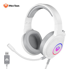 Meetion HP012 RGB 7.1 Virtual Surround Sound Gaming Headset USB -White