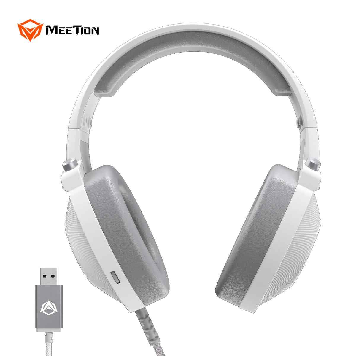 Meetion HP012 RGB 7.1 Virtual Surround Sound Gaming Headset USB -White