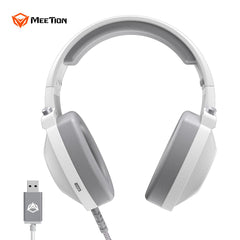 Meetion HP012 RGB 7.1 Virtual Surround Sound Gaming Headset USB -White
