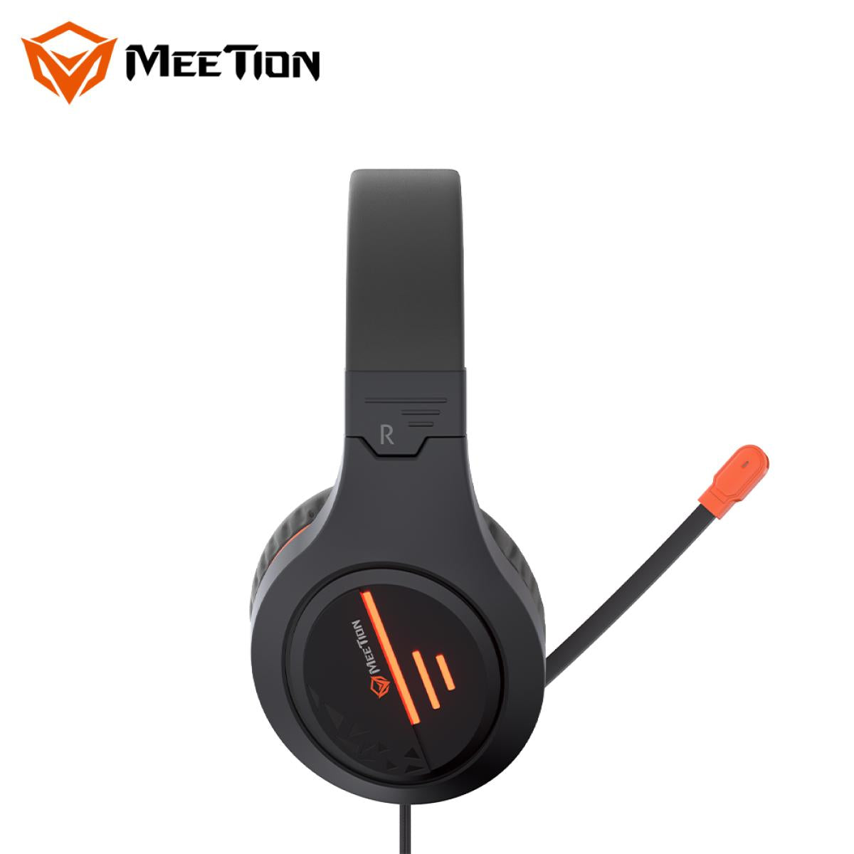 Meetion HP021 Stereo Backlit Gaming Wired Headset -Black&Orange